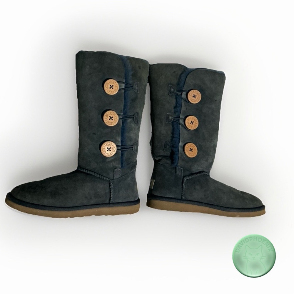 UGG Australia Bailey Button Triplet II Boots – Blue Suede, Women’s Size 6 - Picture 4 of 9